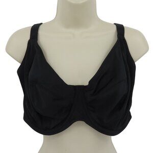 Elomi Women 38J US ES7500BLK Essentials Underwire Swim Bra Solid Black Unlined